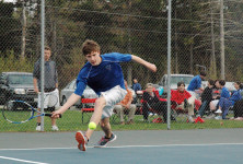 Paul Zoephel reaches for a low bounce