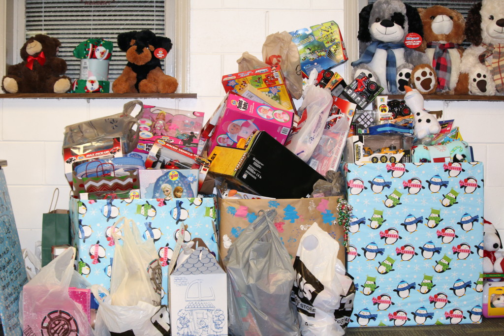 The George Stevens Academy Eagles host Toys for Tots at season opener against Deer Isle-Stonington. Photo by Anne Berleant