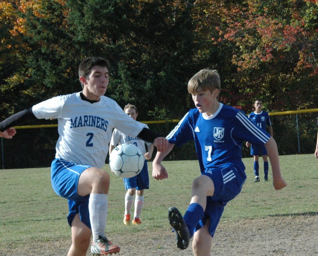 Colby Haskell works the ball. Photo by Jack Scott