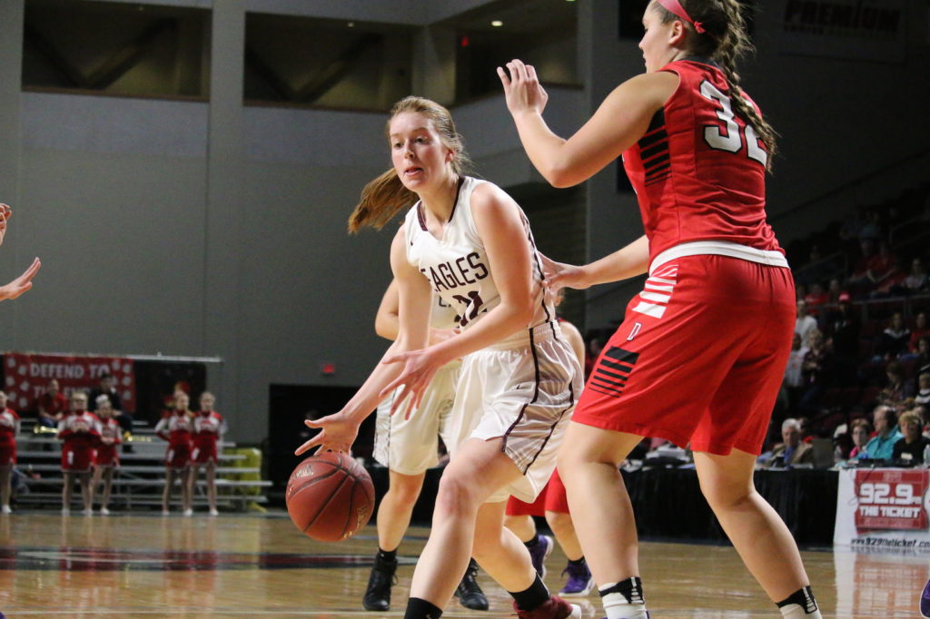 Mazie Smallidge takes the pass. Photo by Anne Berleant