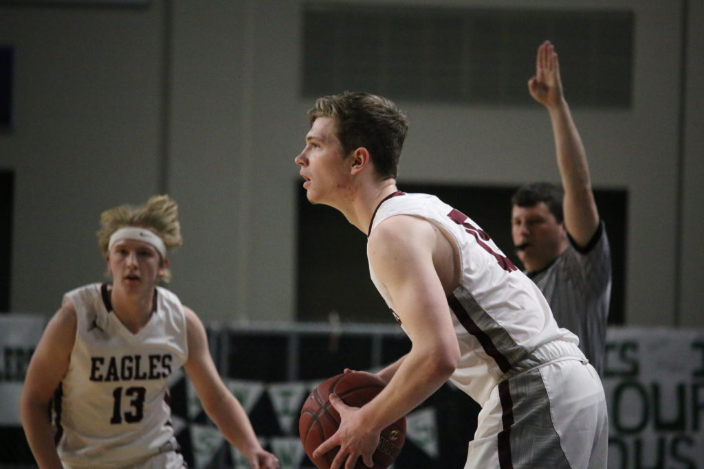 Taylor Schildroth looks for an opening. Photo by Anne Berleant