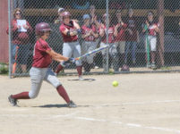 Danielle Bianco hits a grounder