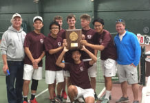 The Eagles varsity boys tennis team