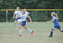 Rylee Eaton controls the ball