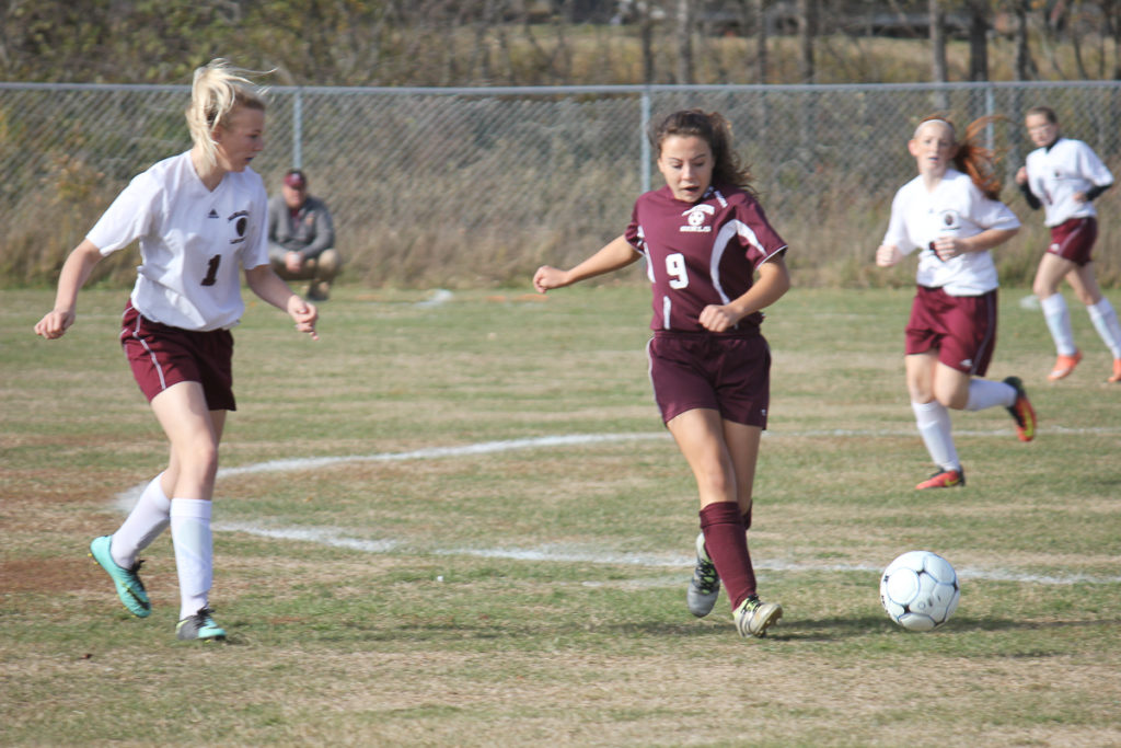 Junior Danielle Bianco controls the ball