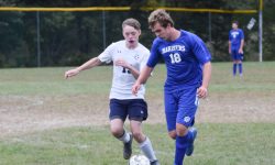 Trevor Bubar controls the ball