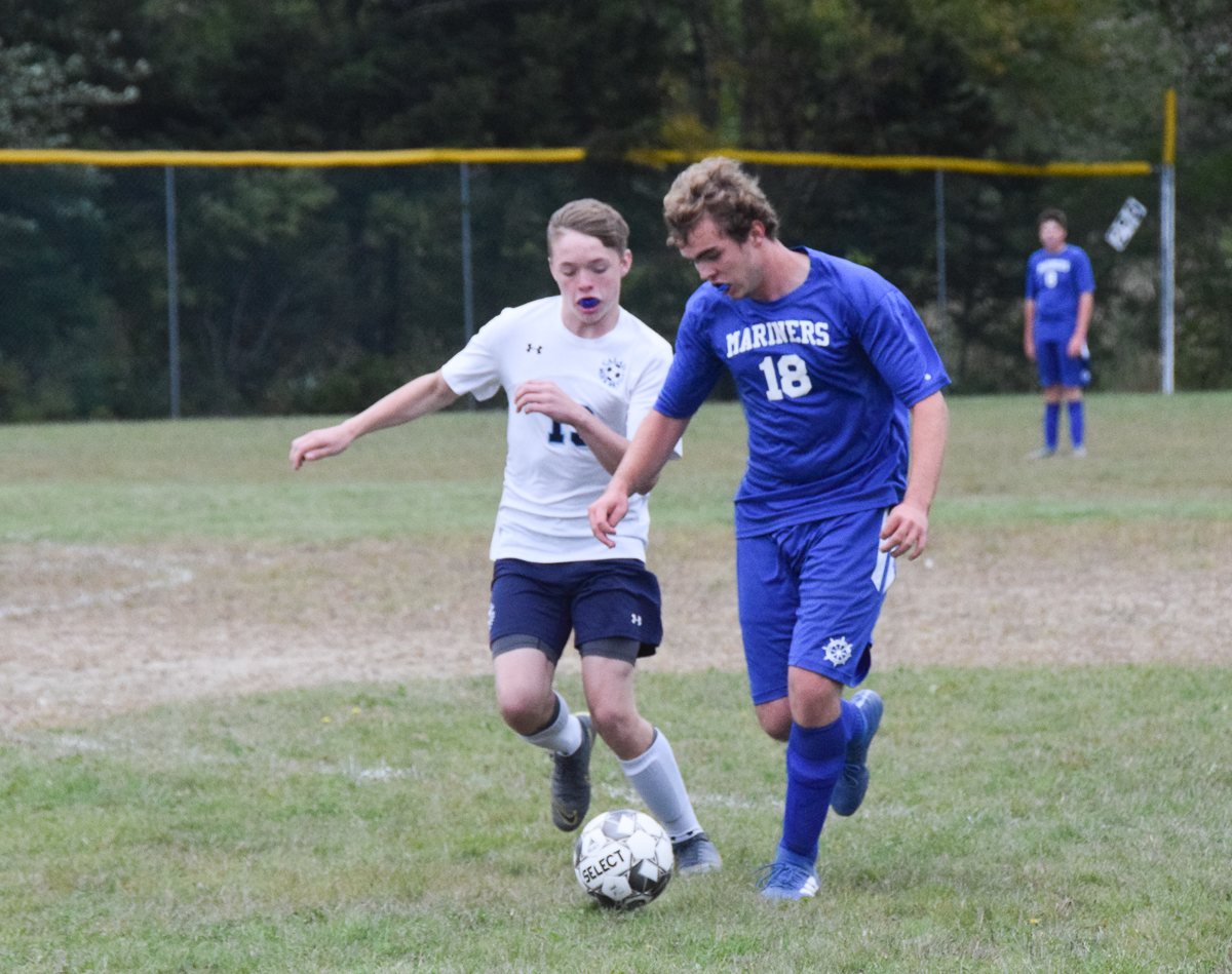 Trevor Bubar controls the ball
