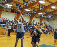 Junior Allyson Eaton puts it