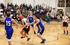 Senior Alice Dillon goes for a layup