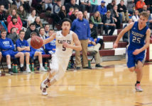 Steven Wang takes the fast break